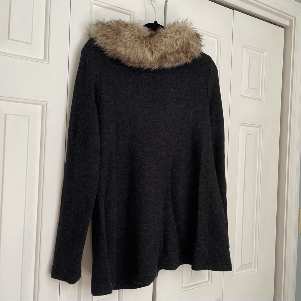 🎉HOST PICK🎉 Anthropologie Moth faux fur gray sweater - Picture 6 of 15